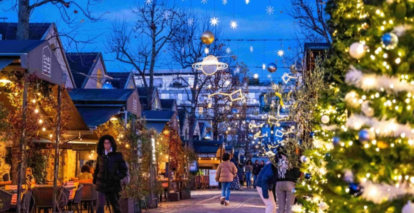 Illuminations et spectacles de Noël à Bercy Village, Paris 12ème.
